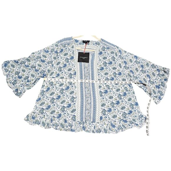 Cynthia Rowley Women's Blue & White Floral Print Blouse Size IX - Picture 8 of 9